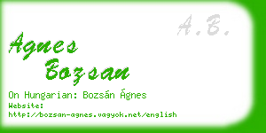 agnes bozsan business card