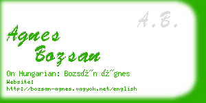 agnes bozsan business card